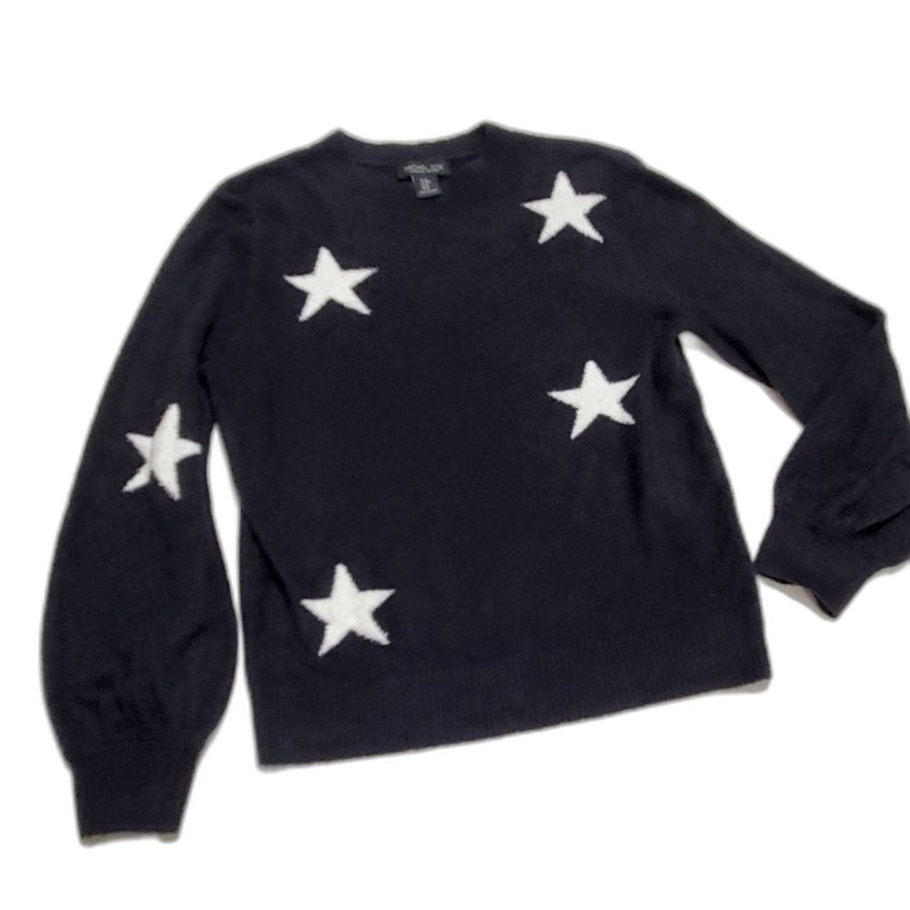Rachel Zoe stars sweater black and white M medium